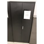 STORAGE CABINET WITH FUSES, POWER SUPPLIES, RELAYS AND MORE, 16" deep X 37" wide X 71" ht.