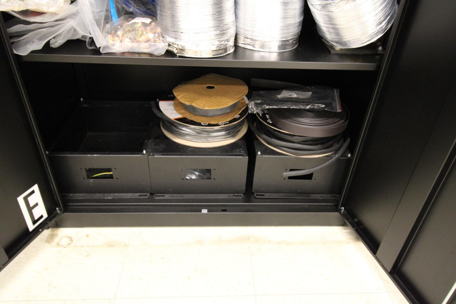 STORAGE CABINET WITH FUSES, POWER SUPPLIES, RELAYS AND MORE, 16" deep X 37" wide X 71" ht. - Image 5 of 5