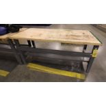 METAL/WOOD SHOP TABLE, ULINE, 6' X 2 1/2'