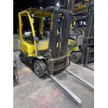 FORKLIFT, HYSTER 5,000-LB. BASE CAP. MDL. H50FT, 3-stage mast, LPG pwrd., 4,500-lb. cap. as