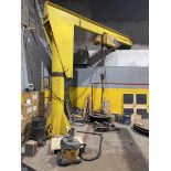 PEDESTAL JIB CRANE, 2 T. cap., approx. 15' beam, approx. 15' under beam, w/ electric 2 T. Wright