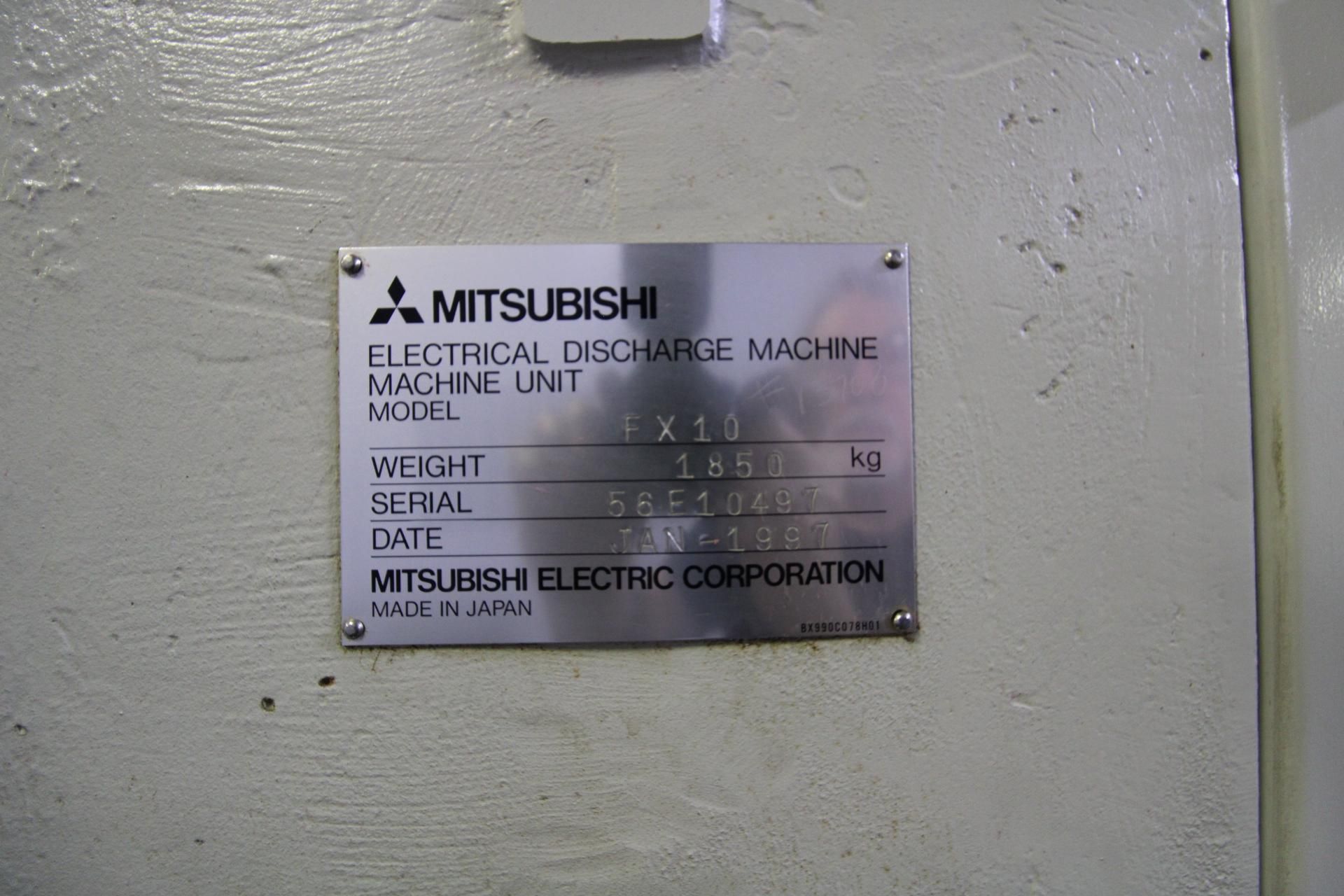 WIRE EDM MACHINE, MITSUBISHI MDL. FX-10, new 1997, 33.46”-X, 25.59”-Y, 8.6”-Z axis travels, 1,763 - Image 7 of 12