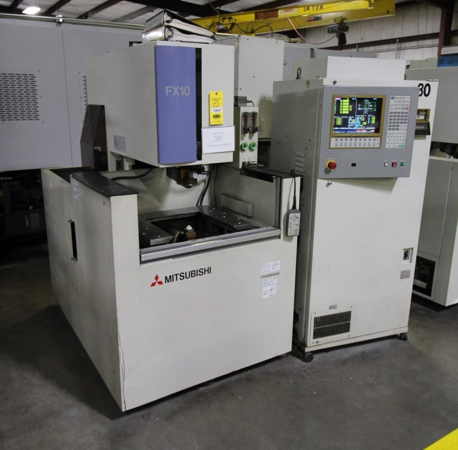 WIRE EDM MACHINE, MITSUBISHI MDL. FX-10, new 1997, 33.46”-X, 25.59”-Y, 8.6”-Z axis travels, 1,763 - Image 3 of 12