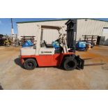 FORKLIFT, NISSAN 9,000-LB. BASE CAP. MDL. YGF03A40TV, diesel pwr., 146” lift ht., 2-stage mast,