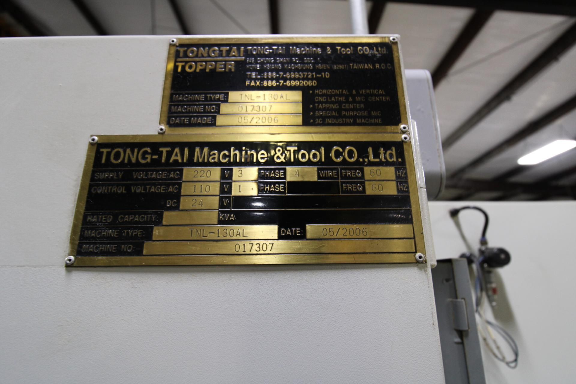 CNC LATHE, TOPPER MDL. TNL-130AL, new 2006, installed as new in 2010, Fanuc Oi-TC control, 3” bar - Image 16 of 17