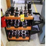LOT OF CAT-50 TOOL HOLDERS (APPROX. 53), w/ cart