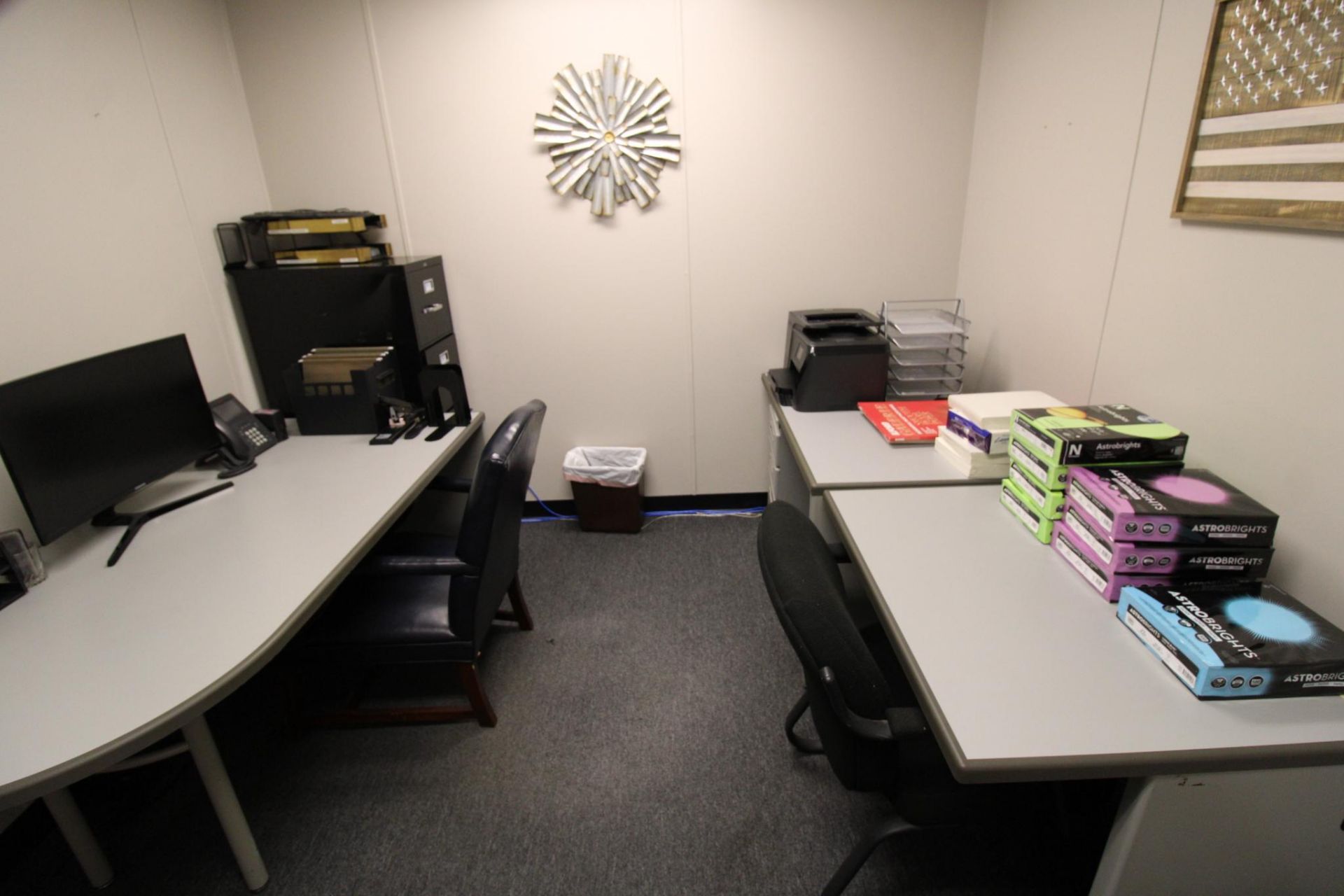 LOT CONTENTS OF OFFICE: desk, credenza, file cabinet, copy paper, printers, etc. - Image 5 of 5
