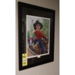 HOUSTON LIVESTOCK SHOW, AWARD WINNING FRAMED PRINT, "WANNA RIDE" BY LUCY CHEN (Proceeds go to charit