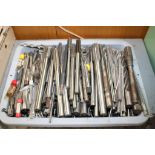 LOT CONSISTING OF: reamers, end mills, drills & taps, 4" x 12" x 17" (in one plastic tub)