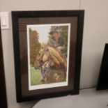 HOUSTON LIVESTOCK SHOW, AWARD WINNING FRAMED PRINT, "SERGEANT IN CHARGE" BY TAYLOR POWER (Proceeds g