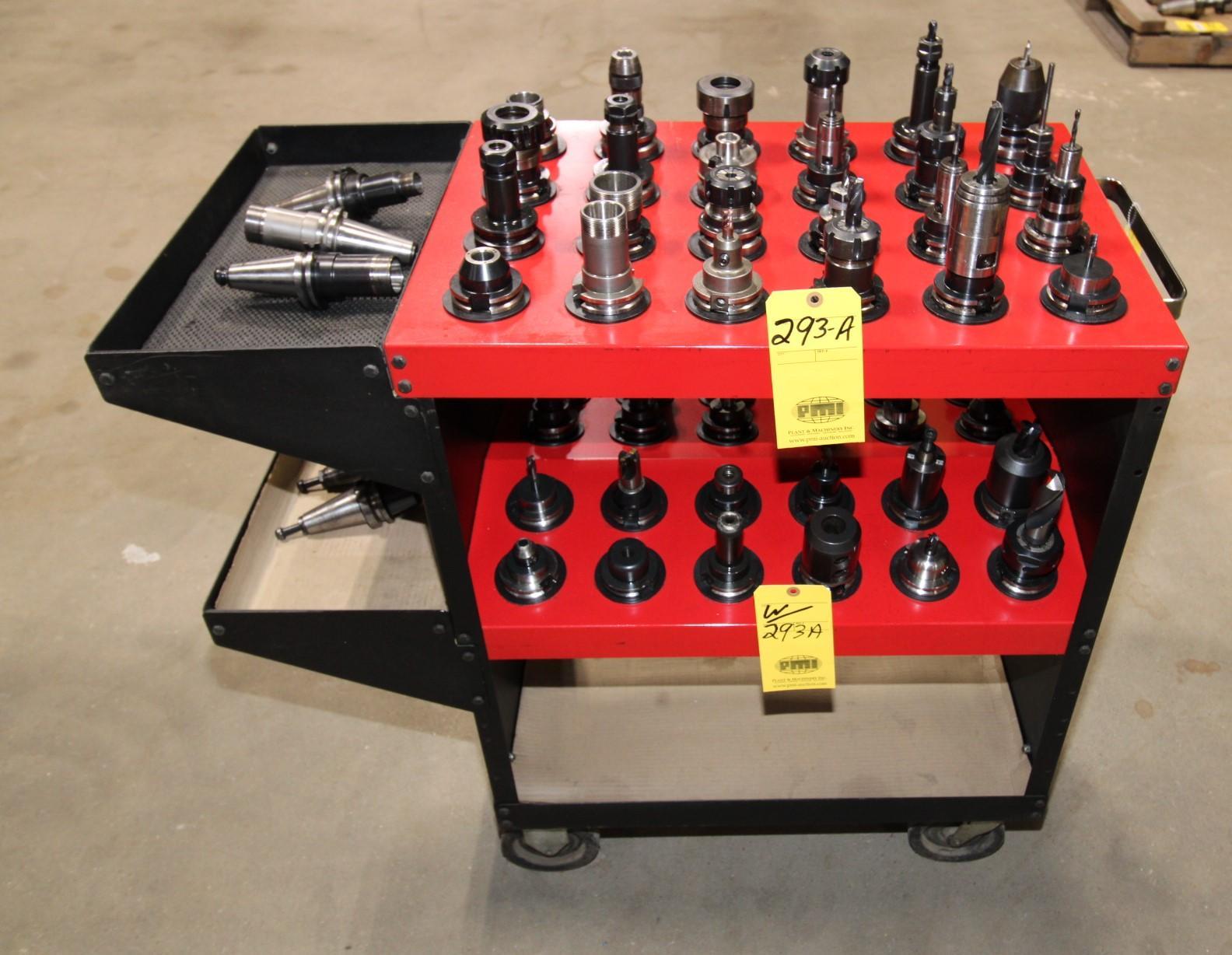 LOT OF CAT-40 TOOL HOLDERS (APPROX. 50) (cart not included)