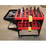 LOT OF CAT-40 TOOL HOLDERS (APPROX. 50) (cart not included)