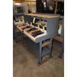 LOT OF WORKBENCHES (2), wood top, 30" dp. x 60"W. x 52" tall (Note: two week delayed removal)