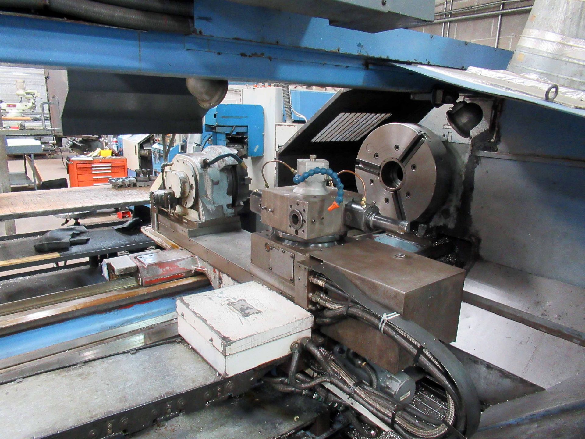 FLATBED CNC LATHE, MAZAK POWERMASTER N, Mazatrol T. Plus control, 35" swing x 78" btwn. centers, - Image 6 of 6