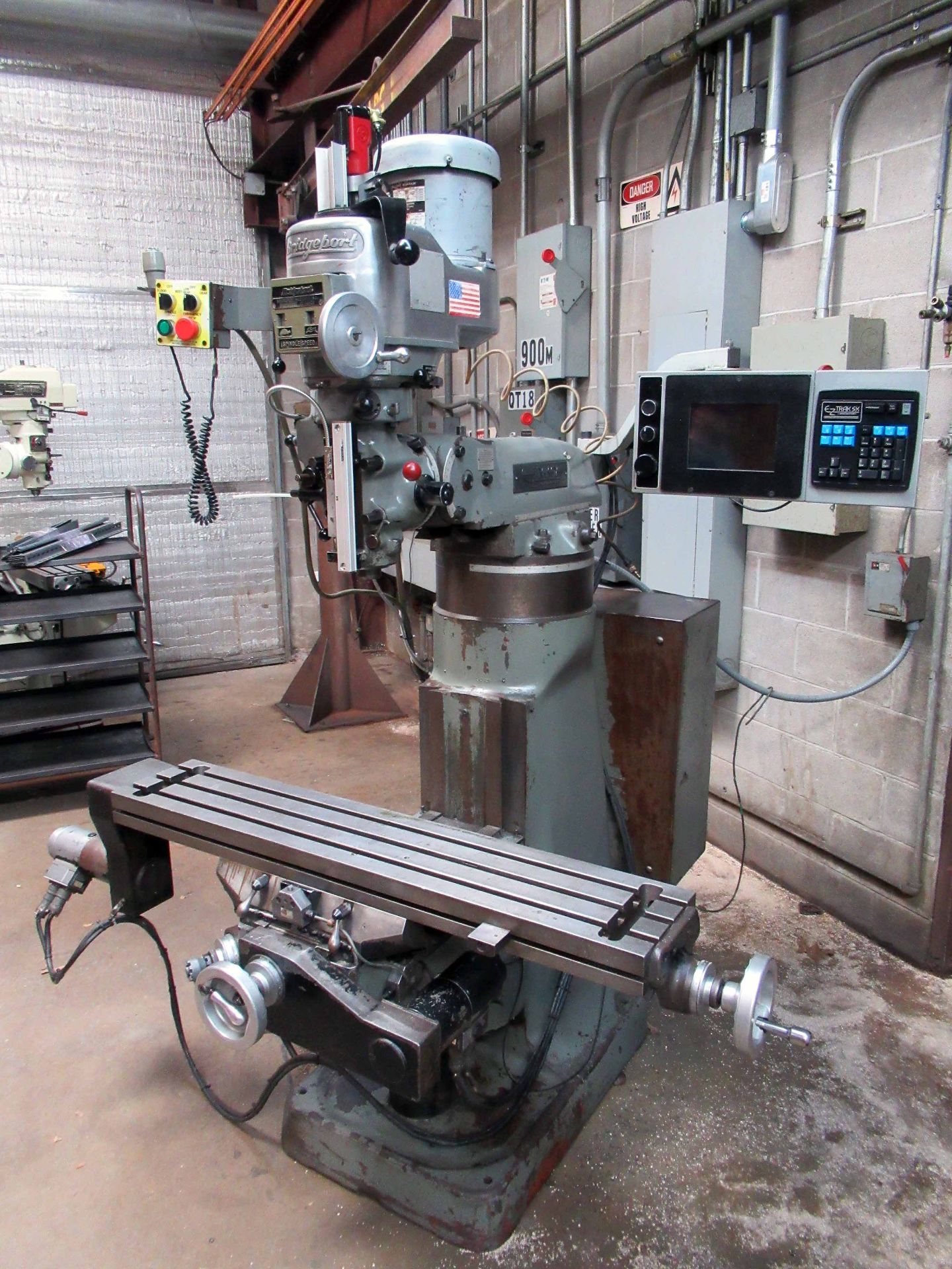 CNC BED MILL, BRIDGEPORT EZ TRAK SX, Ex Tran control, 9" x 48" tbl. size, pwr. draw bar, 4" riser (