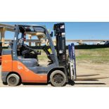 LPG FORKLIFT, TOYOTA 6,500-LB. BASE CAP. MDL. 8FGCU32, Mfg. 2020, LPG Engine, 83" 2-stage mast, 131"