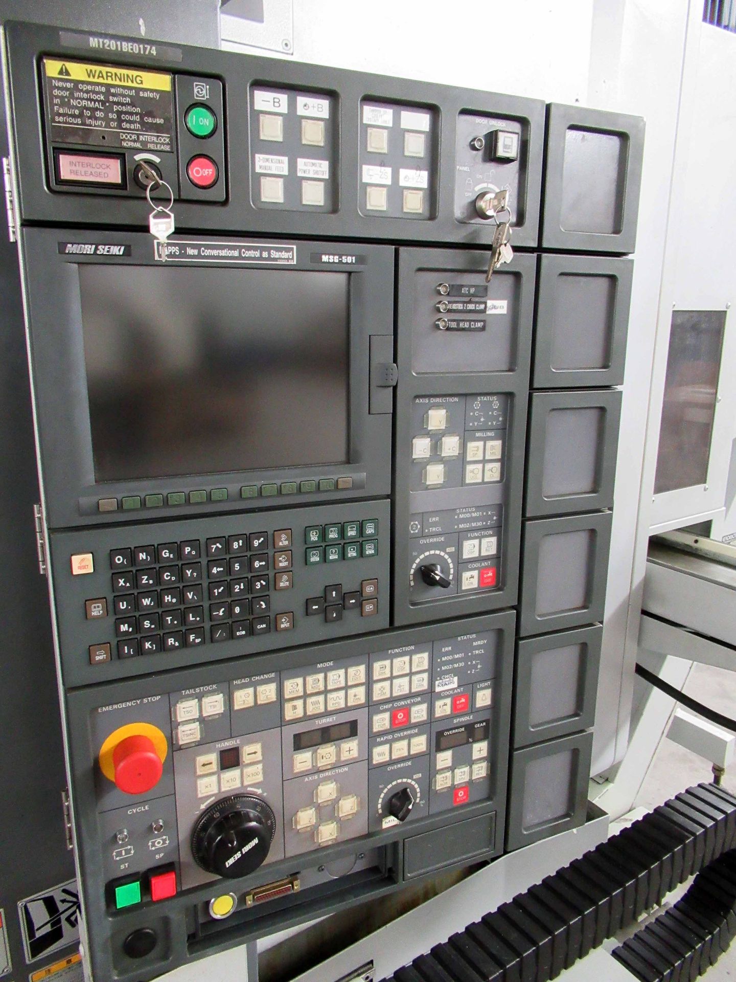 MULTI TASKING LATHE, MORI SEIKI MDL. MT-2000SZ, new 2002, Mori Seiki MSG-501 control, 21.6” max. - Image 3 of 8