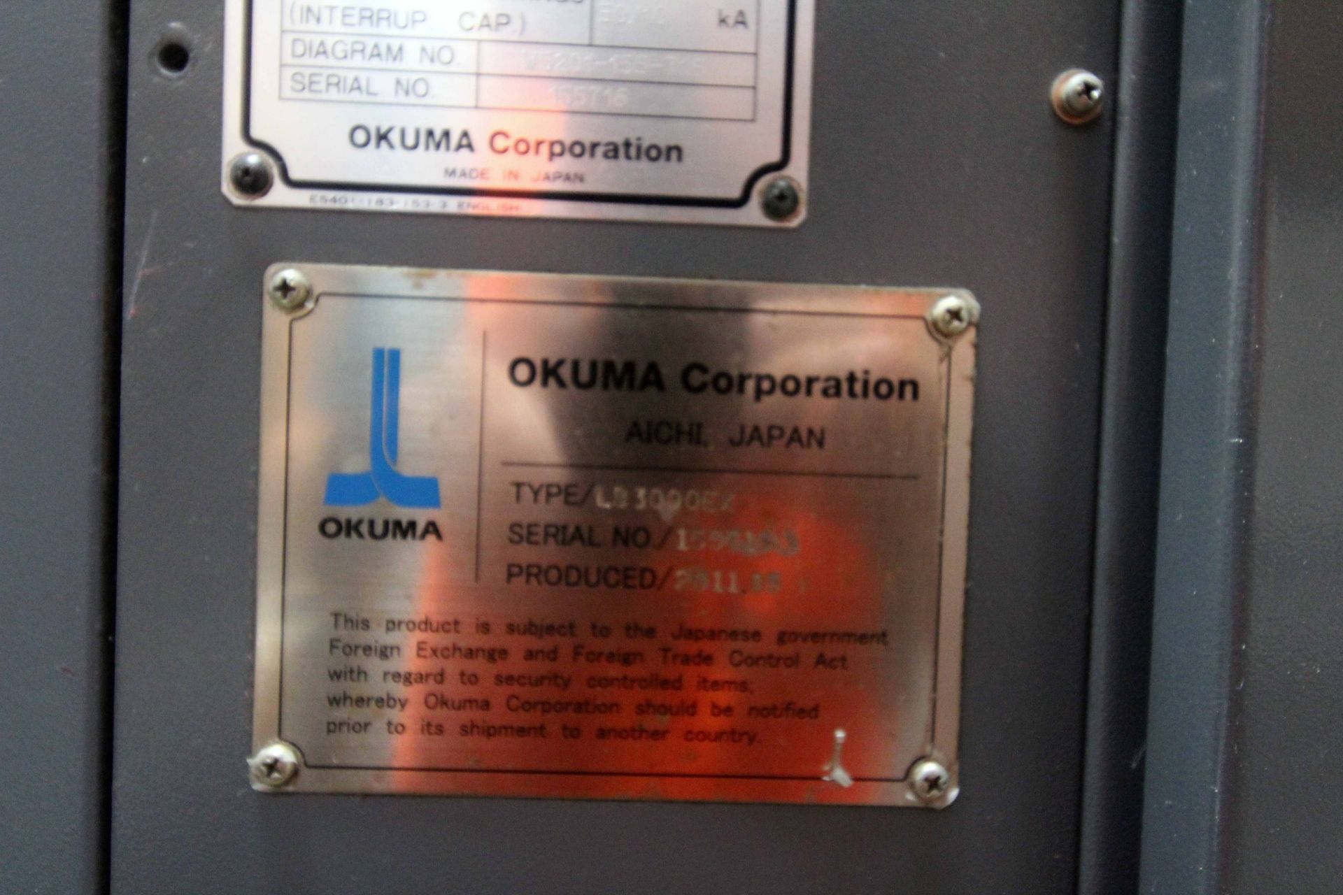 MULTI-AXIS CNC TURNING CENTER, OKUMA LB3000 EX MDL. LB3000EX-MC500, new 2011, Okuma OSP-P200L - Image 9 of 10