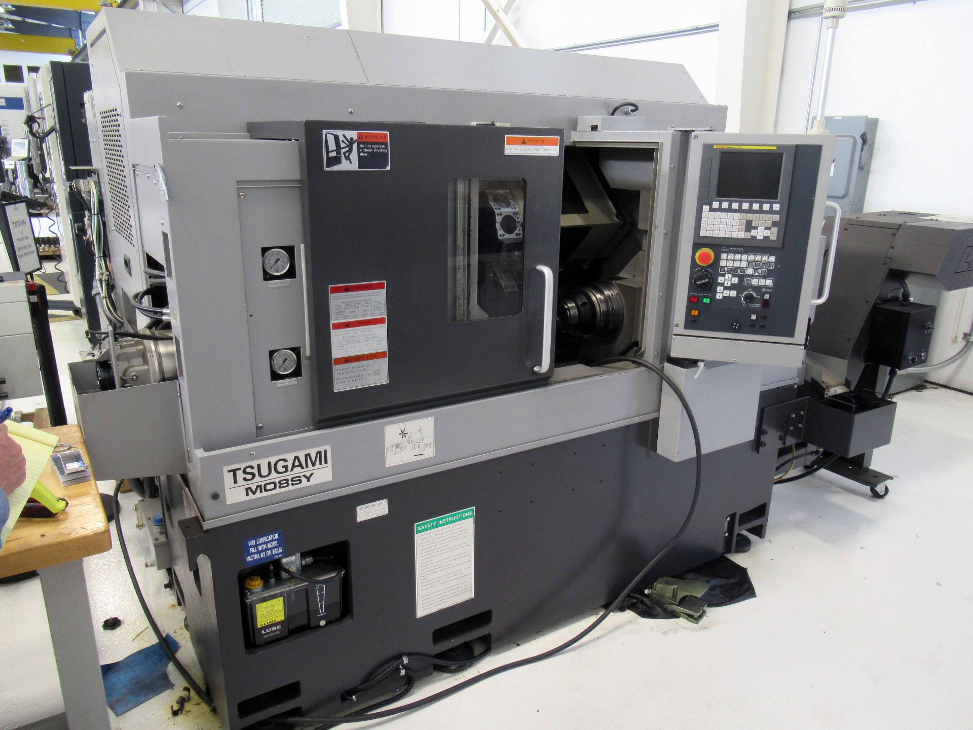 CNC SLANT BED LATHE, TSUGAMI MDL. MO8SY, Mfg. 5/2015, (2) chucks, 12-pos. turret, dual spdls., 3- - Image 2 of 10