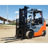 LPG FORKLIFT, TOYOTA 6,500-LB. BASE CAP. MDL. 8FGCU32, Mfg. 2014, LPG engine, 83" 2-stage mast, 131"