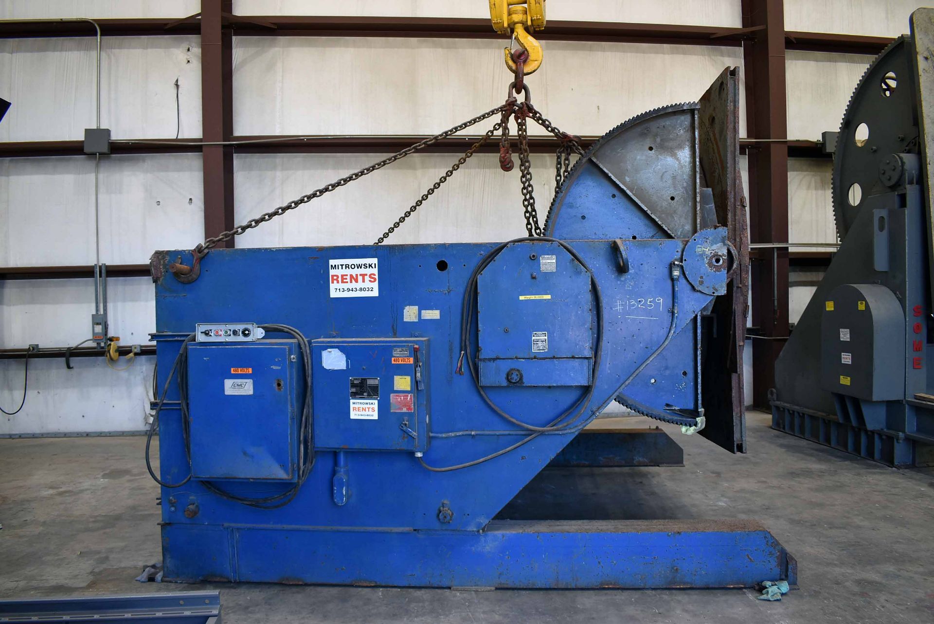 LARGE CAPACITY WELDING POSITIONER, KOIKE ARONSON 95,000 LB. CAP., Mdl. AB-950-96, 96" X 96" square - Image 3 of 11