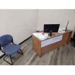 LOT CONTENTS OF ROOM: (2) desks, chairs, monitors, printer