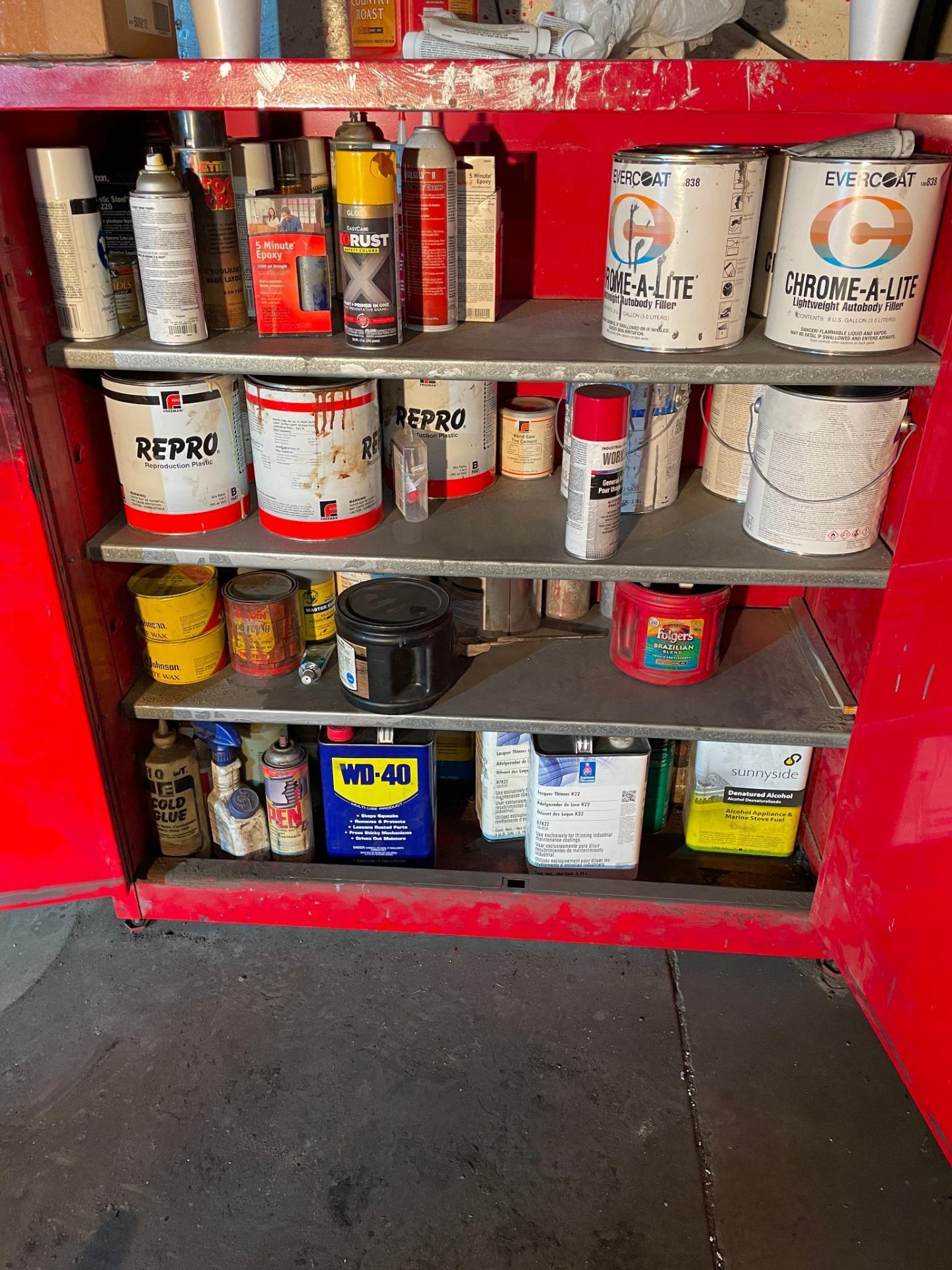 LOT CONSISTING OF: flammable storage cabinet, w/ contents, foreman's desk & (2) step stools - Image 2 of 2