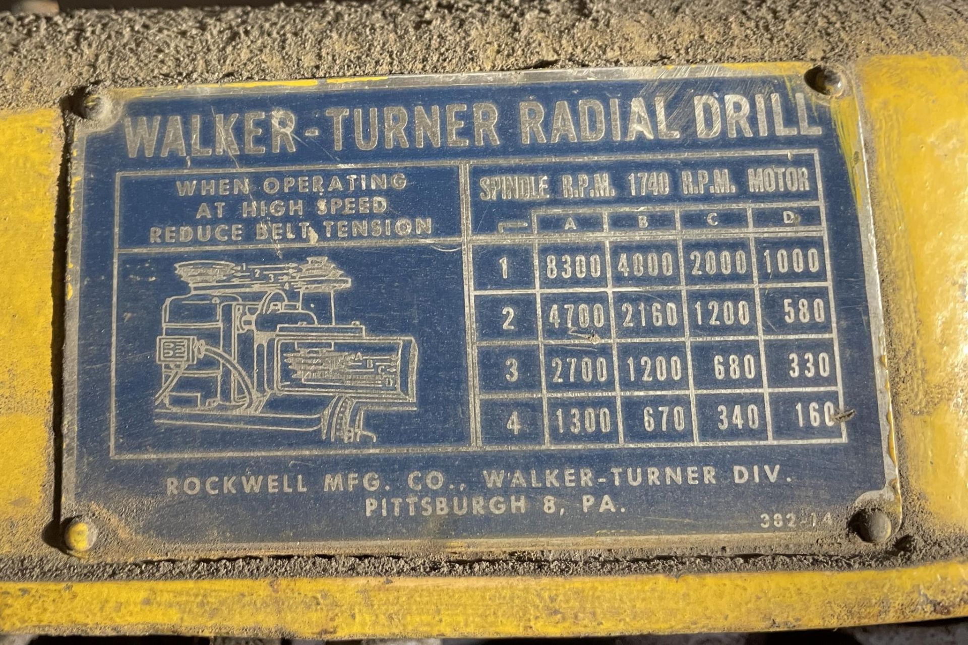 RADIAL DRILL, WALKER-TURNER MDL. 1700, 115/230 v., 1/2 HP, 1,725 RPM, S/N 17-0468 - Image 3 of 5