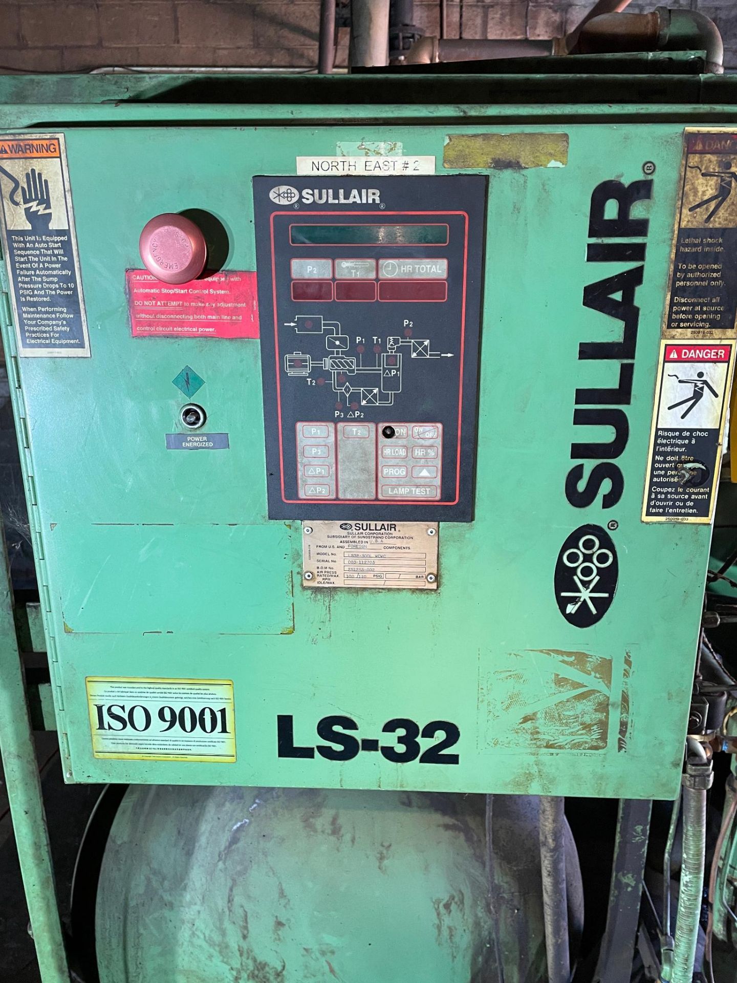 WATER COOLED ROTARY SCREW AIR COMPRESSOR, SULLAIR MDL. LS32-3001 WCWC, approx. 300 HP, S/N 003- - Image 3 of 4