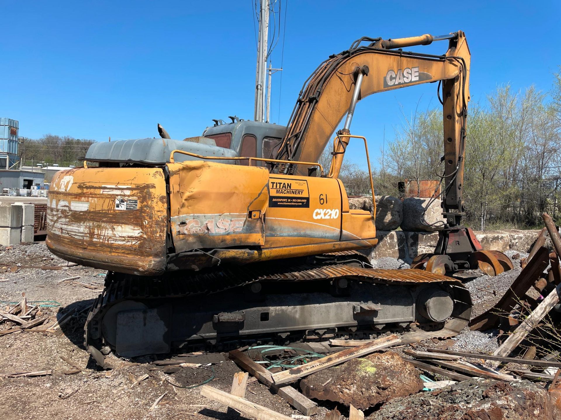 EXCAVATOR, CASE CS210, steel tracked, w/ clamshell grappler, S/N DAC0721109 - Image 2 of 6