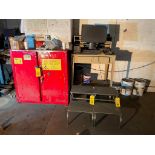 LOT CONSISTING OF: flammable storage cabinet, w/ contents, foreman's desk & (2) step stools