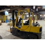 FORKLIFT, HYSTER 6,000-LB. BASE CAP. MDL. H60FT, 5,350-lb. cap. as equipped, 188" lift ht., LP