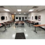 LOT CONTENTS OF TRAINING ROOM: tables, chairs, cabinets, tv