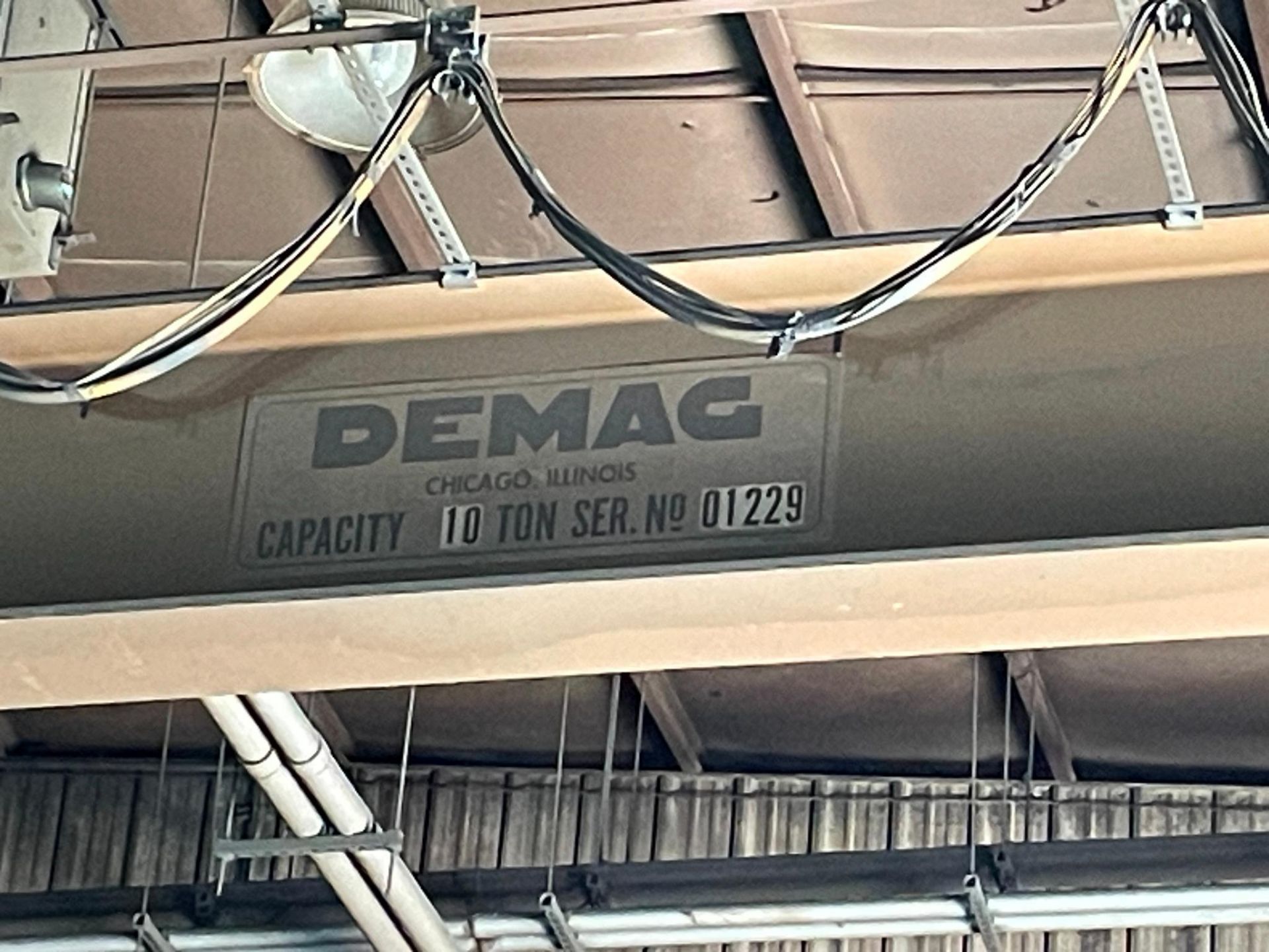 BRIDGE CRANE, DEMAG, 10 T., approx. span 50', S/N 01229 - Image 2 of 4