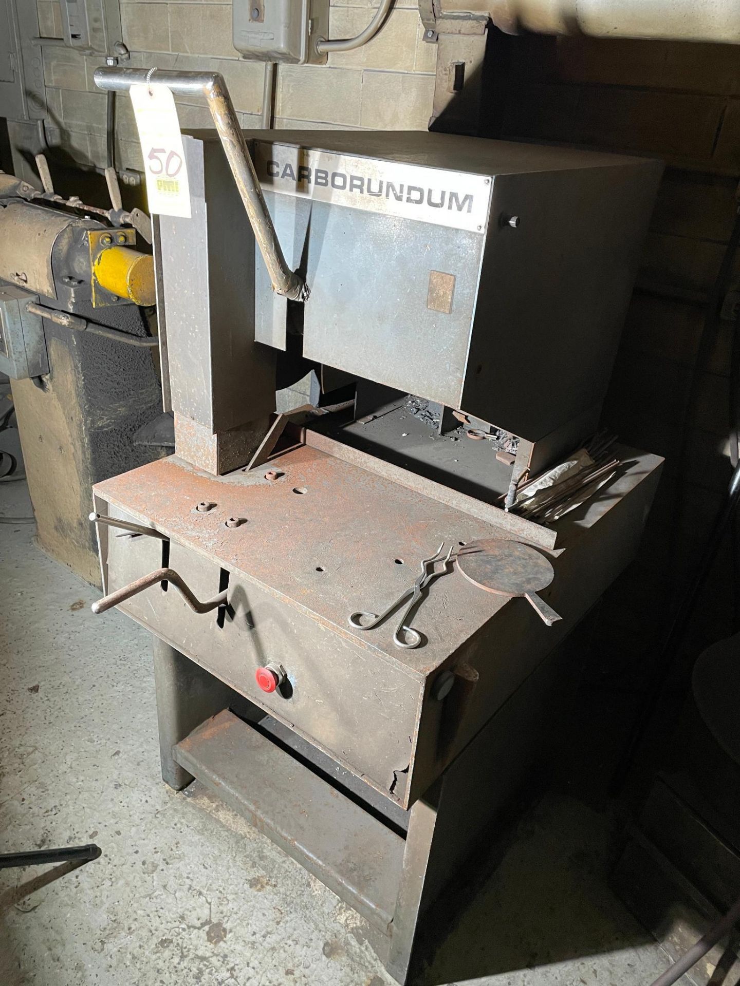 CARBORUNDUM ABRASIVE CUT-OFF SAW. w/ dust collection system