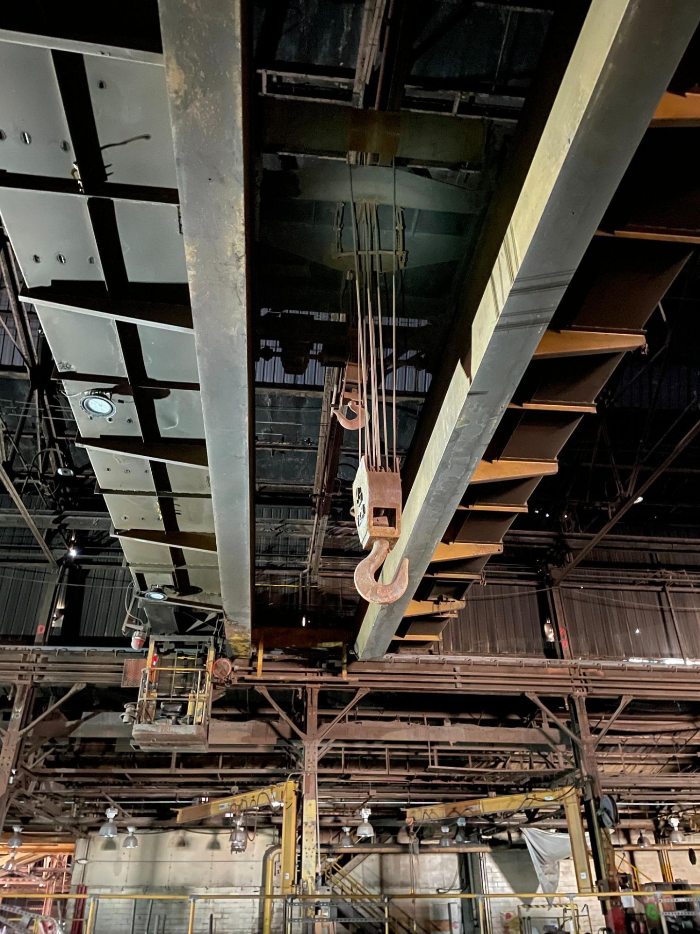 TOP RUNNING DOUBLE GIRDER HOT METAL CRANE, 20/10 T., P&H, approx. 63' span, S/N CI-28040 - Image 2 of 3