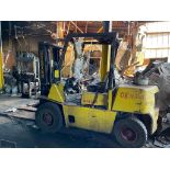 FORKLIFT, HYSTER MDL. H70XE, dual stage, monotrol, diesel, 5' forks, solid tires, H.O.M (unknown (