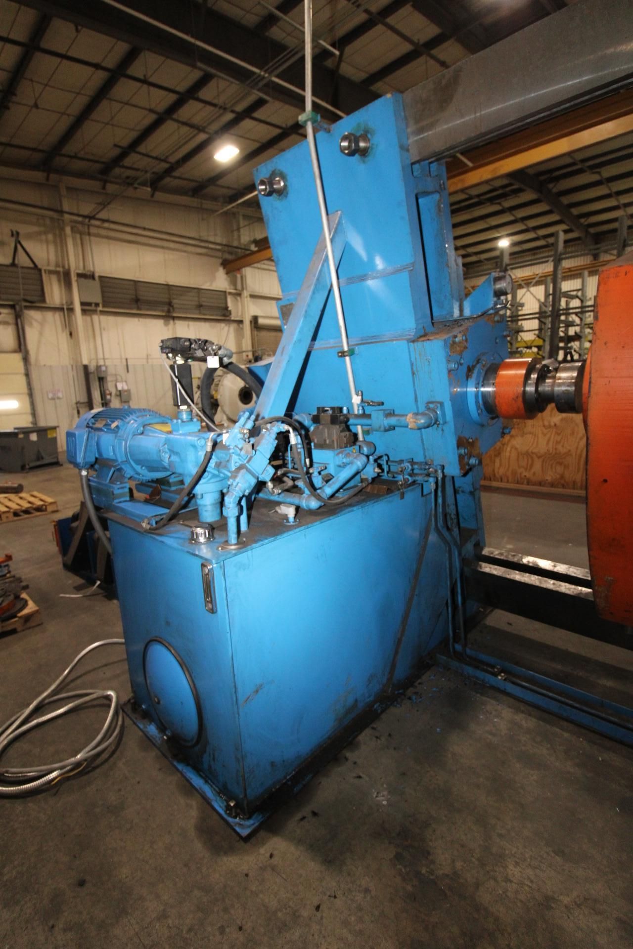 HORIZONTAL FORCING WHEEL PRESS, SAVAGE MDL. H-400, new 2011, 400 T. pushing and 110 T. pulling cap., - Image 17 of 24