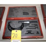 OUTSIDE MICROMETER, STARRETT MDL. 224 AARLZ SERIES, 0 to 4" range, Interchangeable-Anvil micrometer,