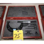 OUTSIDE MICROMETER, STARRETT MDL. 224 AARLZ SERIES, 0 to 4" range, Interchangeable-Anvil micrometer,