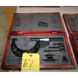 OUTSIDE MICROMETER, STARRETT MDL. 224 AARLZ SERIES, 0 to 4" range, Interchangeable-Anvil micrometer,