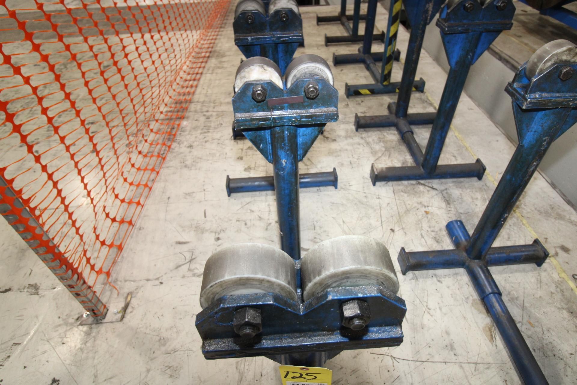 LOT OF WORK SUPPORT STANDS, (8) SETS: 24"W. base x 36" tall x adjustable spacing btwn. roll - Image 3 of 3