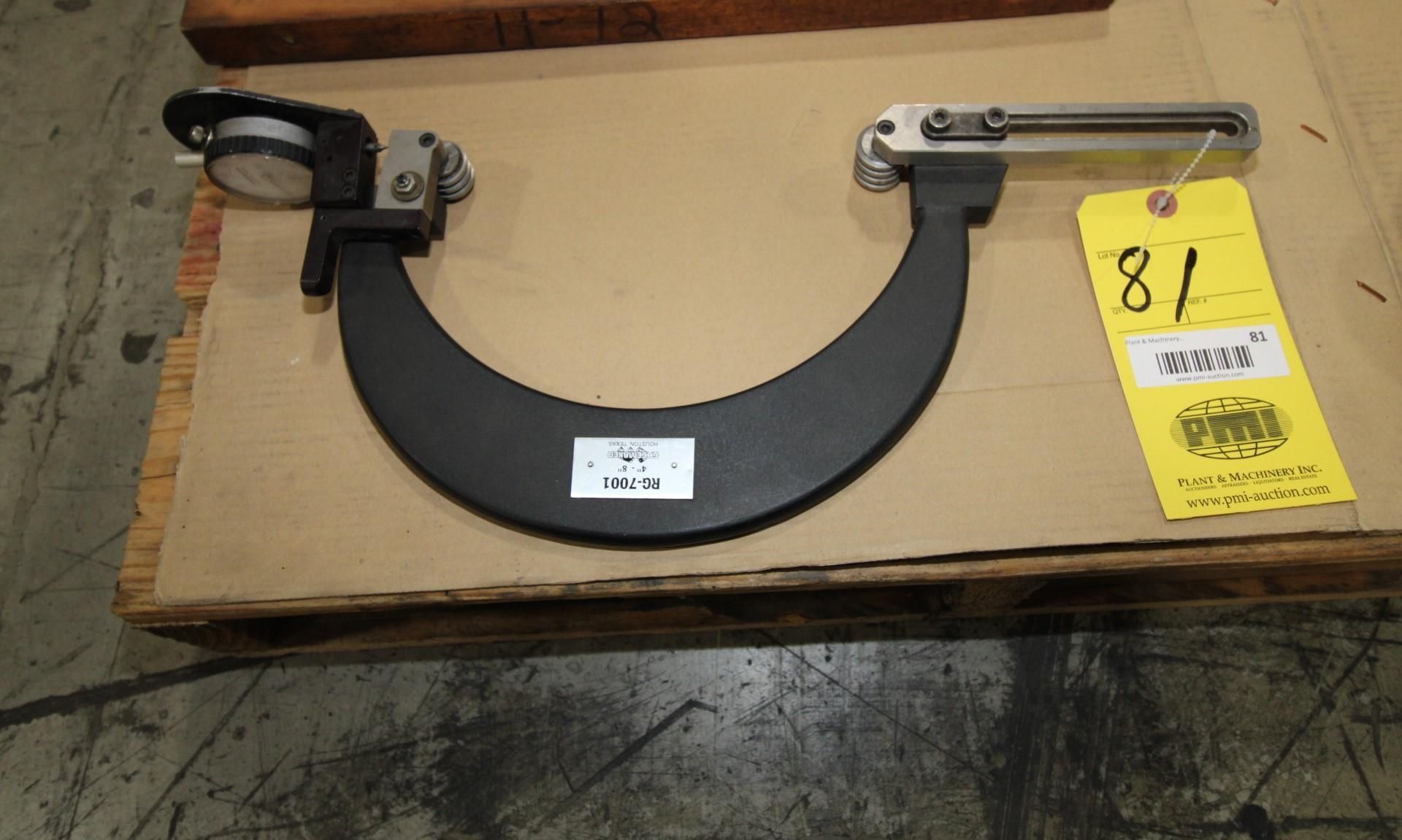 EXTERNAL THREAD ROLL GAUGE, GAGEMAKER MDL. RG-7001, 4 to 8" range