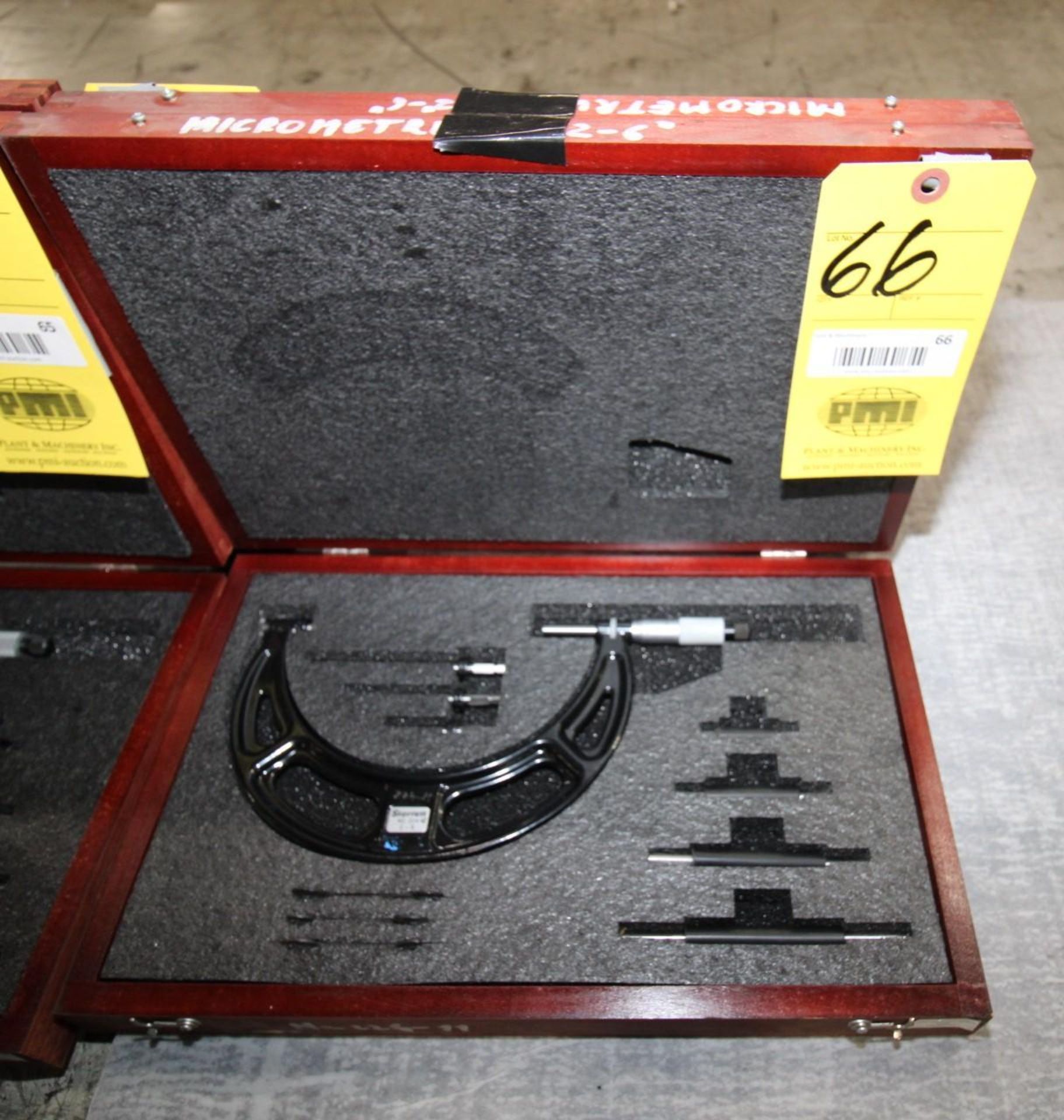 OUTSIDE MICROMETER, STARRETT MDL. 224 ARLZ SERIES, 2 to 6" range, Interchangeable-Anvil