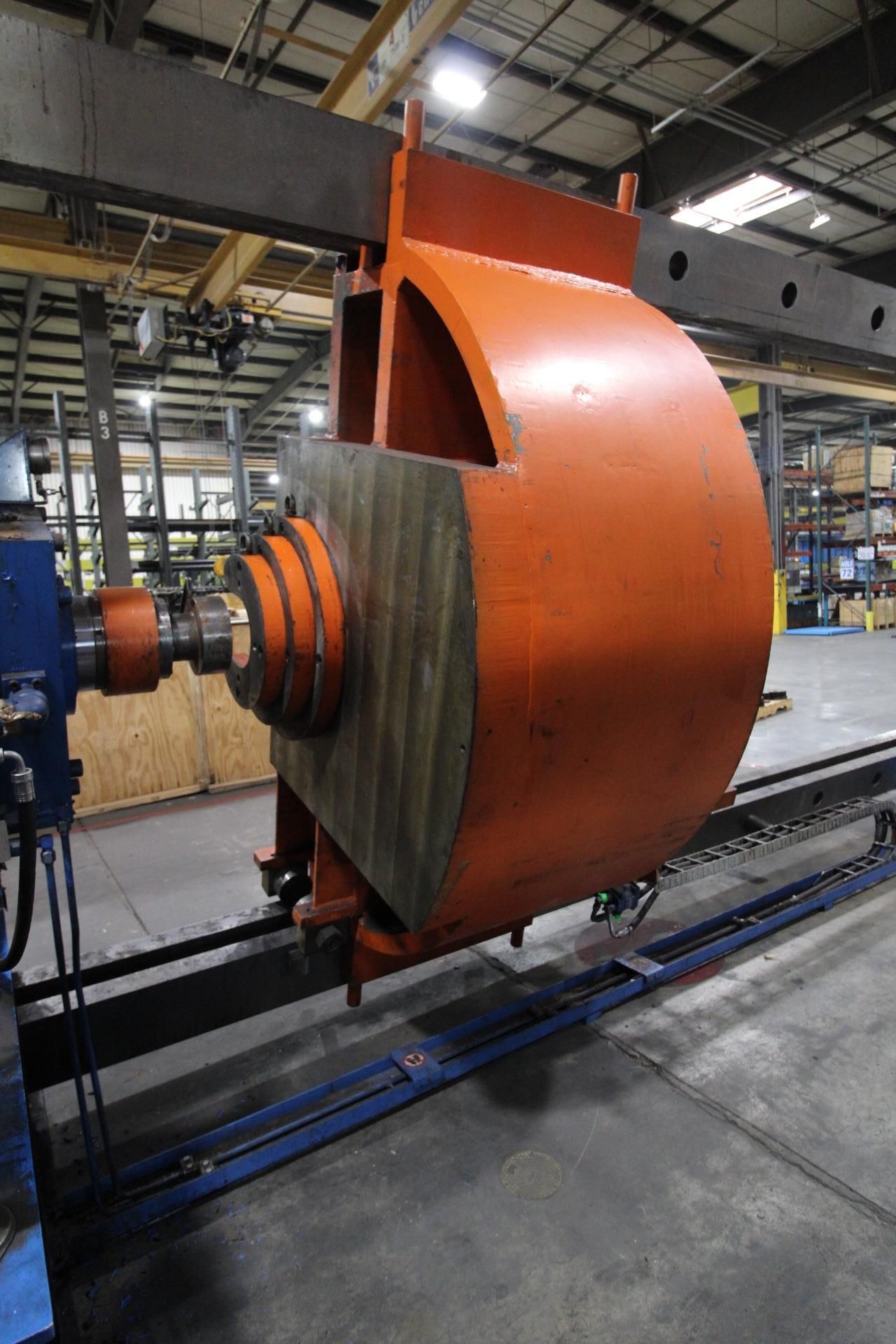 HORIZONTAL FORCING WHEEL PRESS, SAVAGE MDL. H-400, new 2011, 400 T. pushing and 110 T. pulling cap., - Image 16 of 24