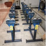 LOT OF WORK SUPPORT STANDS, (8) SETS: 24"W. base x 36" tall x adjustable spacing btwn. roll