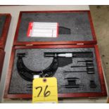 OUTSIDE MICROMETER, STARRETT MDL. 224 AARLZ SERIES, 0 to 4" range, Interchangeable-Anvil micrometer,