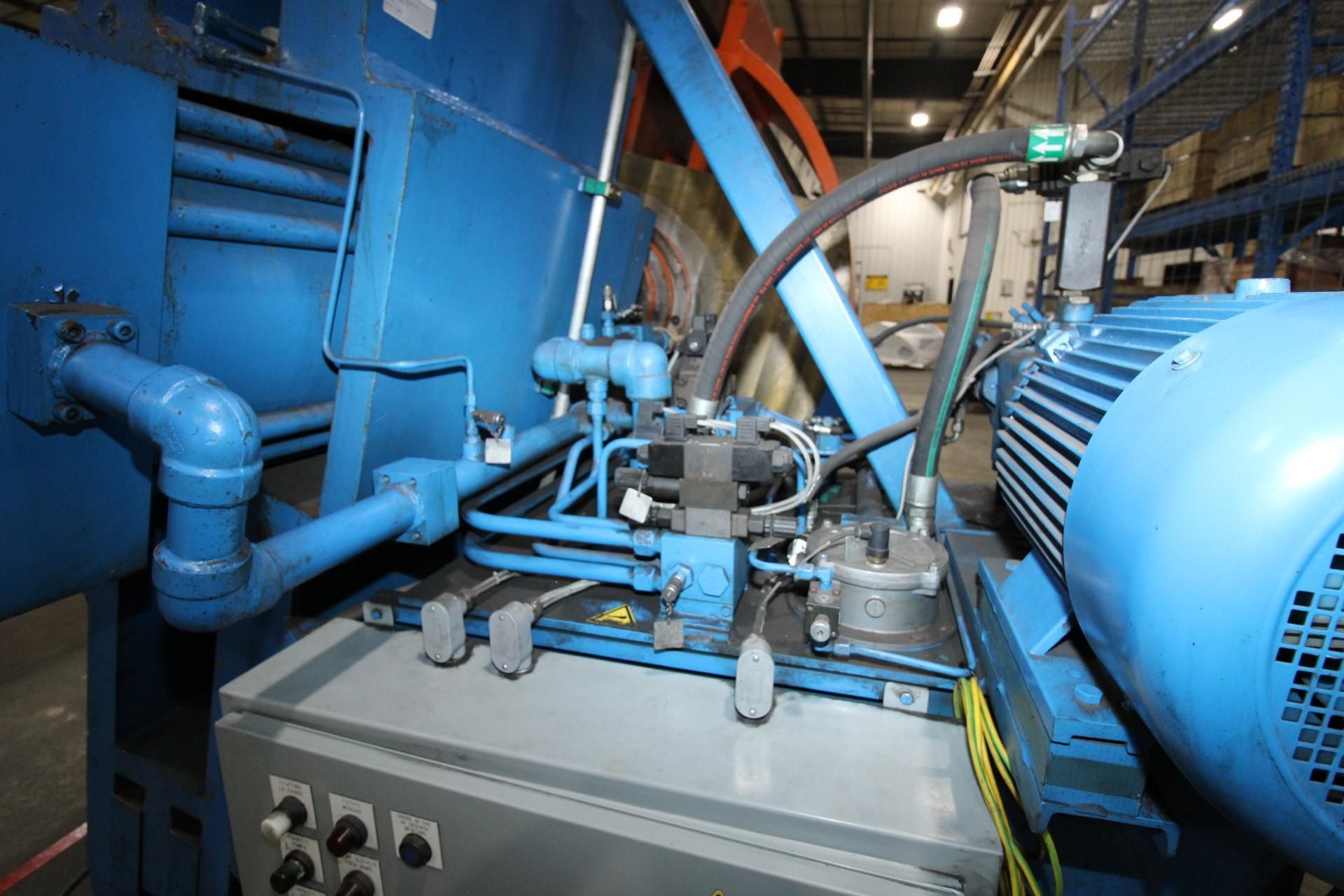 HORIZONTAL FORCING WHEEL PRESS, SAVAGE MDL. H-400, new 2011, 400 T. pushing and 110 T. pulling cap., - Image 12 of 24