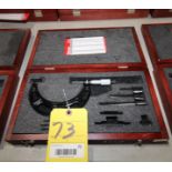 OUTSIDE MICROMETER, STARRETT MDL. 224 AARLZ SERIES, 0 to 4" range, Interchangeable-Anvil micrometer,