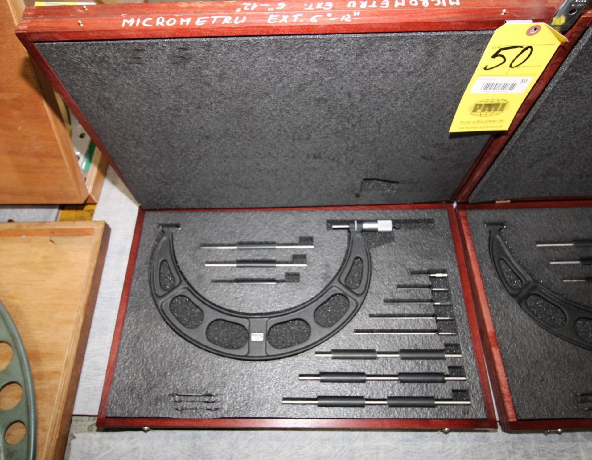 OUTSIDE MICROMETER, STARRETT MDL. 224 GRLZ SERIES, 6 to 12" range, Interchangeable-Anvil micrometer,